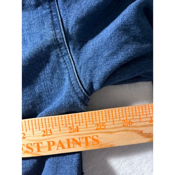 Candace Cameron Bure 20W Denim Jacket Button Front Jean Shacket Medium Wash - Picture 15 of 15